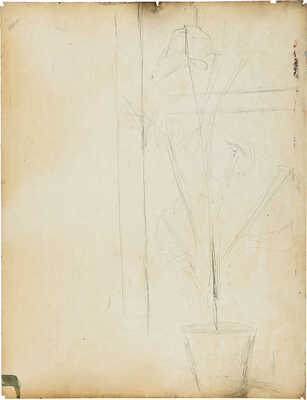 Чеботарёв Константин Константинович. Октябрь (на оборотной стороне карандашный набросок)